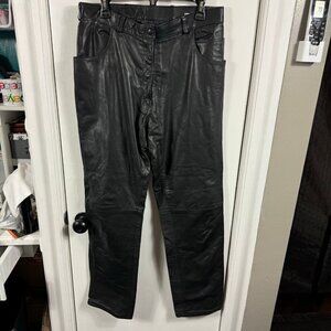 Vintage 80’s Reed Sportswear black leather pants motorcycle rock n’ roll